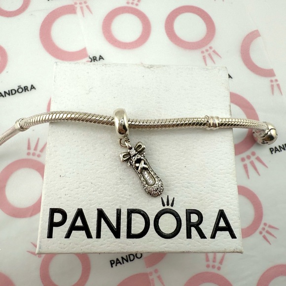 Pandora Silver Ballet Shoe Charm - Picture 1 of 3